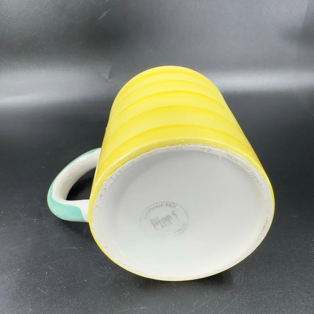 Vintage Pier 1 Ceramic‎ Coffee Mug Cup Made In Italy Multicolor Mug Cup Italian